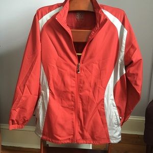 Destinations Dark Red Zippered Windbreaker